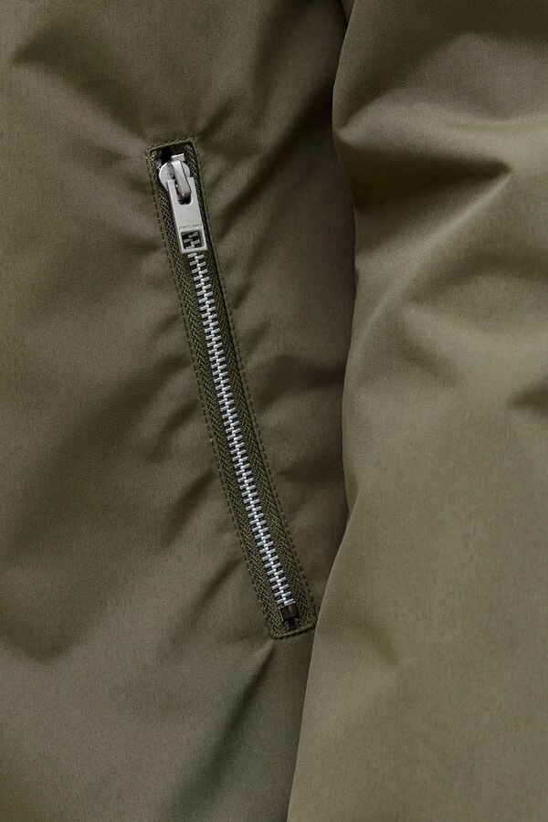 Jack & Jones bomber jacket with high neck nude