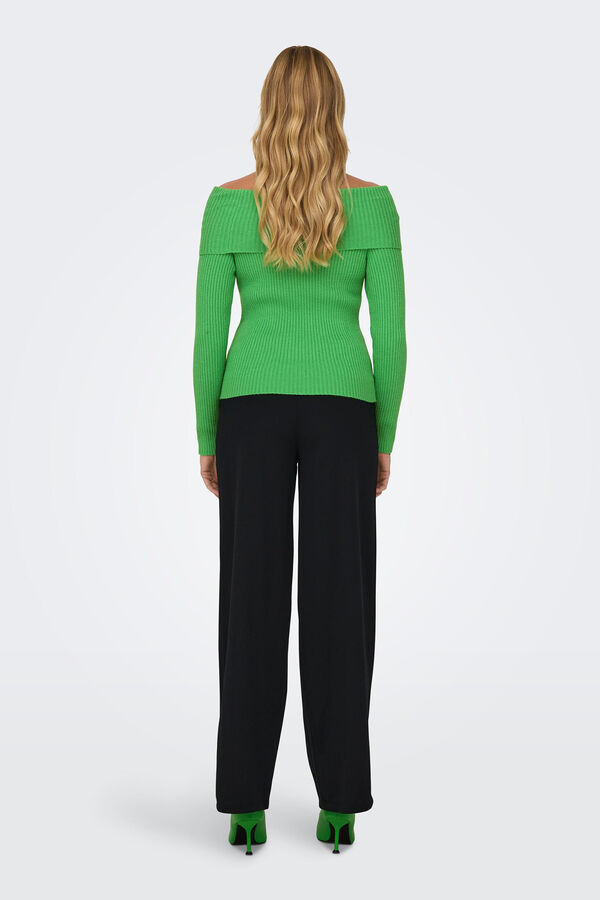 Springfield Jersey-knit cold shoulder top green