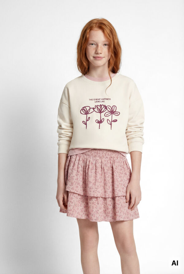 Springfield Kids Floral print girl's skirt pink