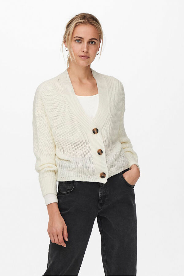 Only Cardigan button fastening white