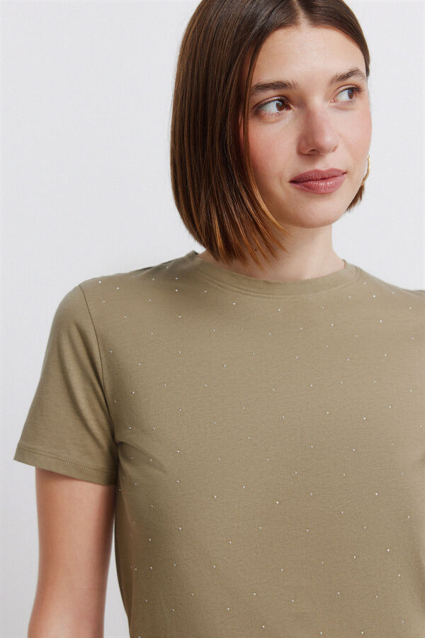 Springfield Polka-dots short sleeve T-shirt pink