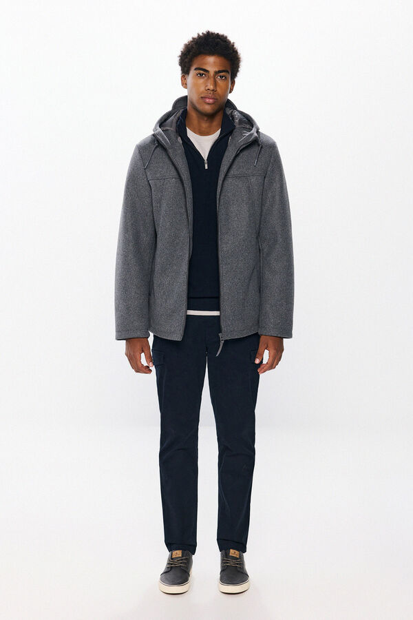 Springfield Short wool -effect parka grey