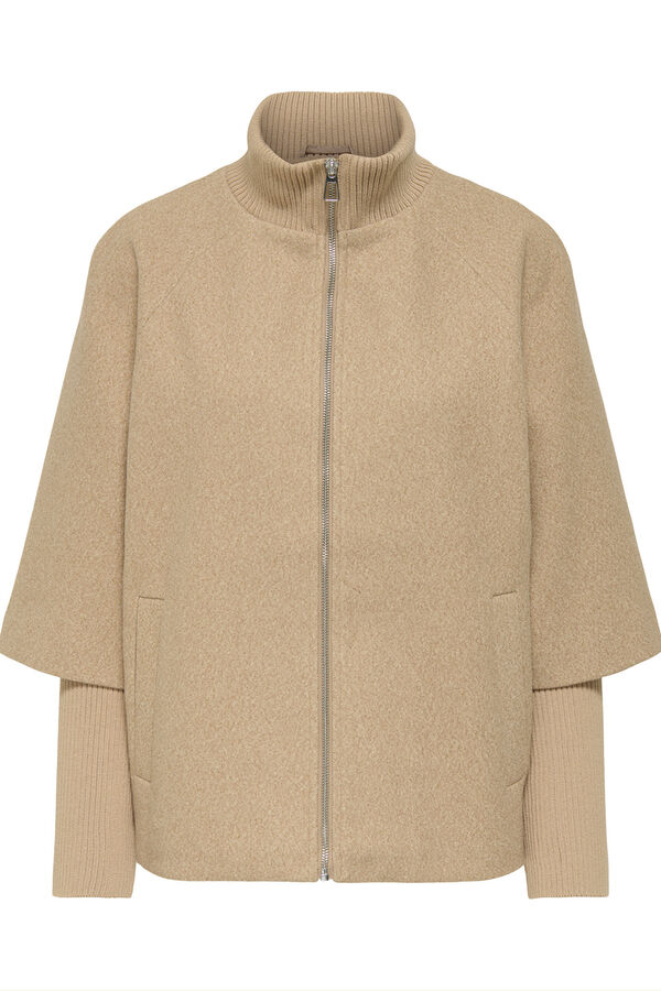 JDY Sobretudo de tecido com fecho-&eacute;clair cru