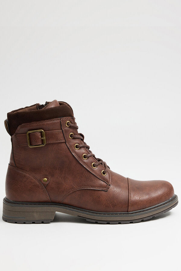 Springfield Military-style boots with buckle detail brown