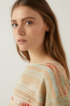 Springfield Pullover Ethno-Jacquard natur