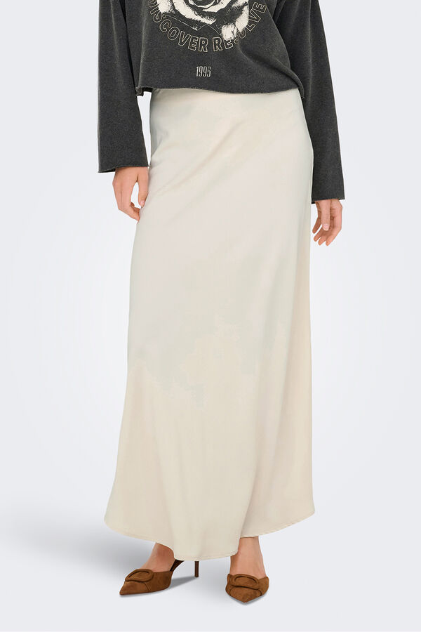 JDY Falda larga fluida blanco