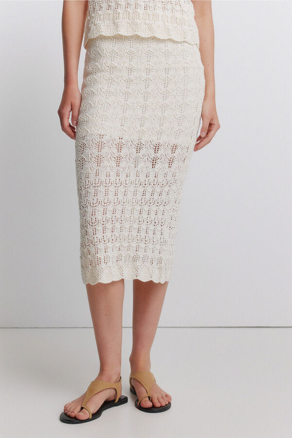 Springfield Pointelle skirt beige