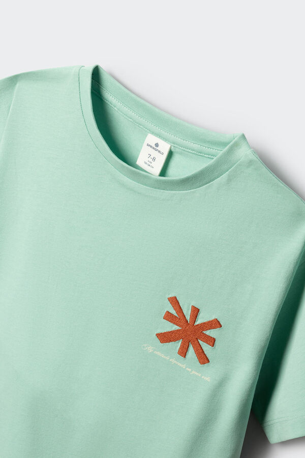 Springfield Kids T-shirt manga curta &eacute;tnica para menino verde