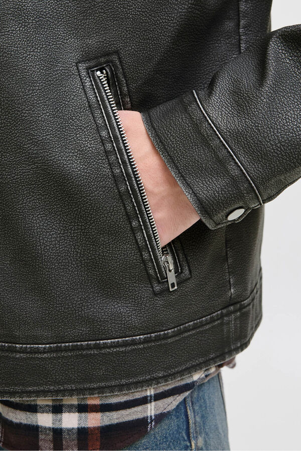 Jack & Jones Faux leather jacket black