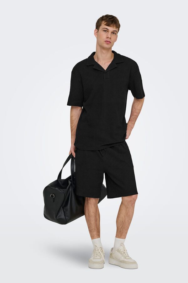 Only & Sons Cotton polo shirt Crna