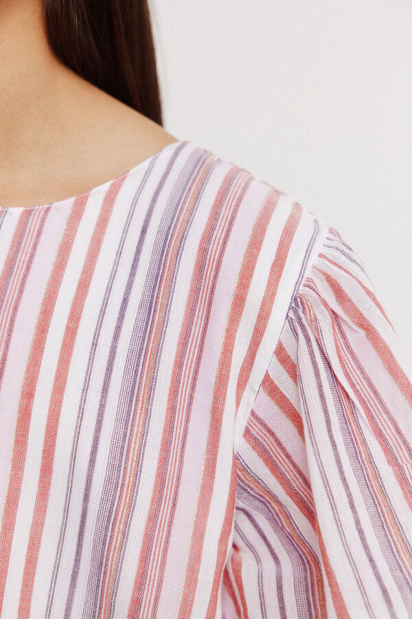 Springfield Kids Lureks prugasta bluza kratkih rukava za devojčice Ljubičasta