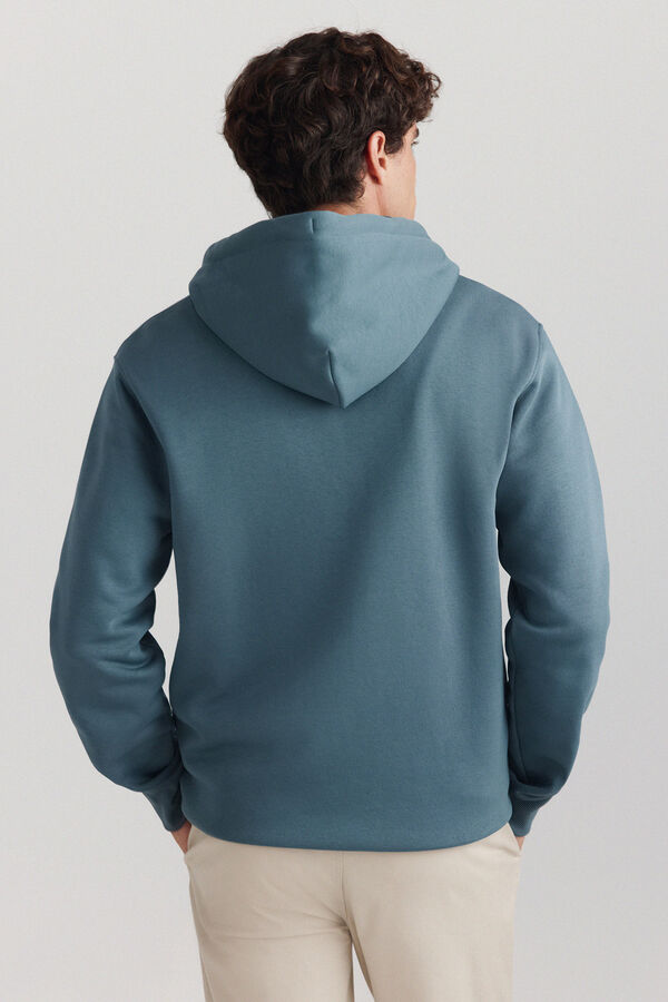 Springfield Basic open hooded sweatshirt blue