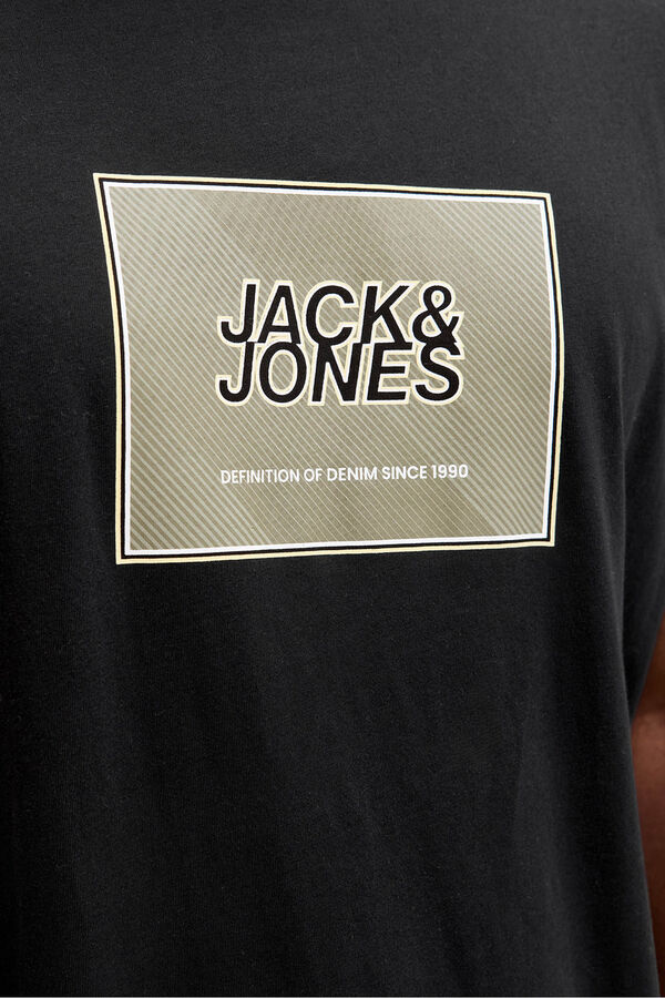 Jack & Jones PLUS T-shirt logo quadrado preto