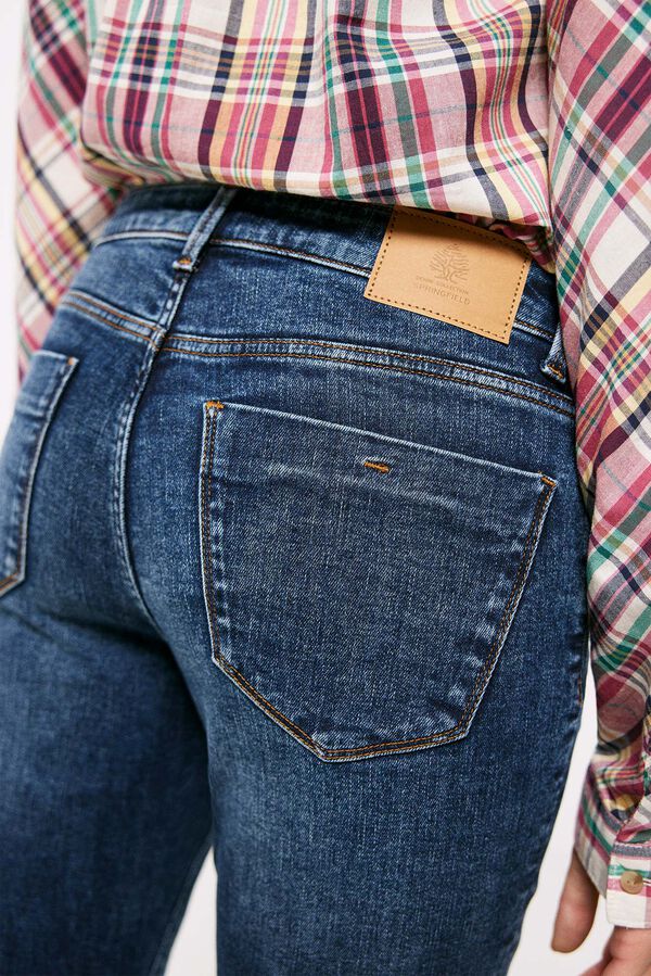 Springfield Slim Cropped Jeans Nachhaltige Waschung blau