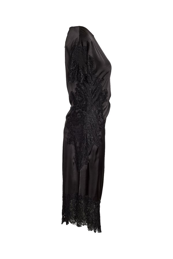 Noisy May Satin-finish dress with lace details black