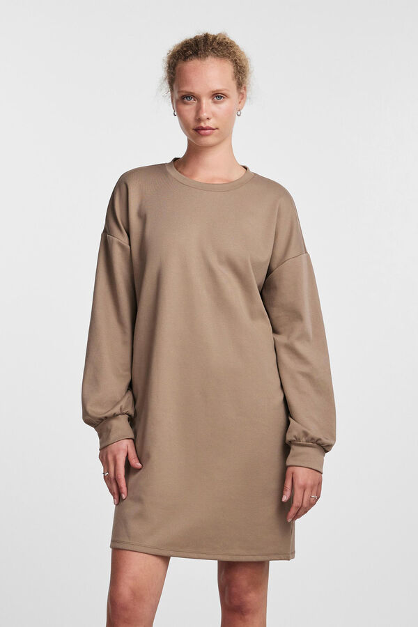 Springfield Basic-Kleid aus Sweatshirtstoff braun