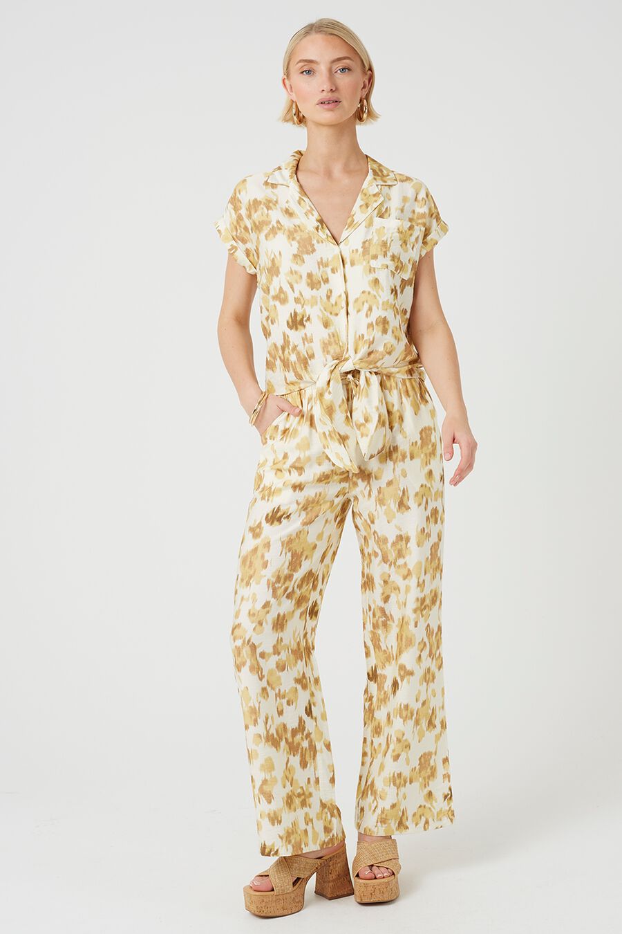 Pantalón ancho estampado