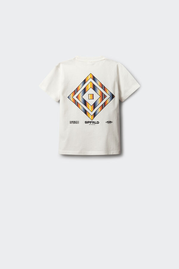 Springfield Kids Dečija etnička majica sa kratkim rukavima Bež