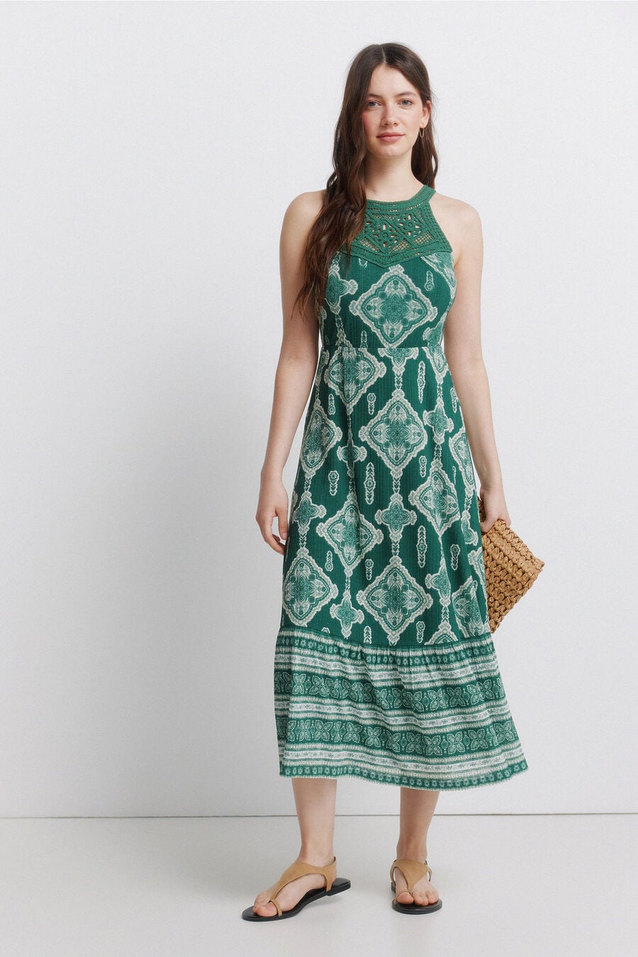 Vestido halter crochet