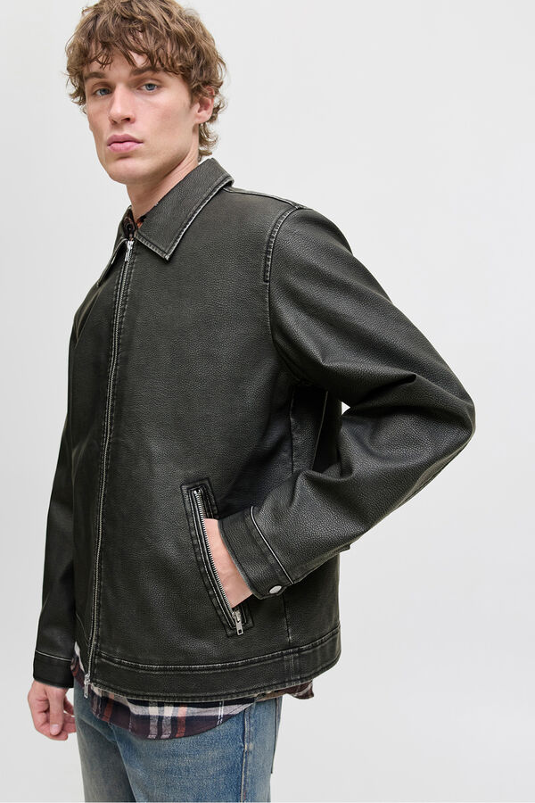 Jack & Jones Faux leather jacket black