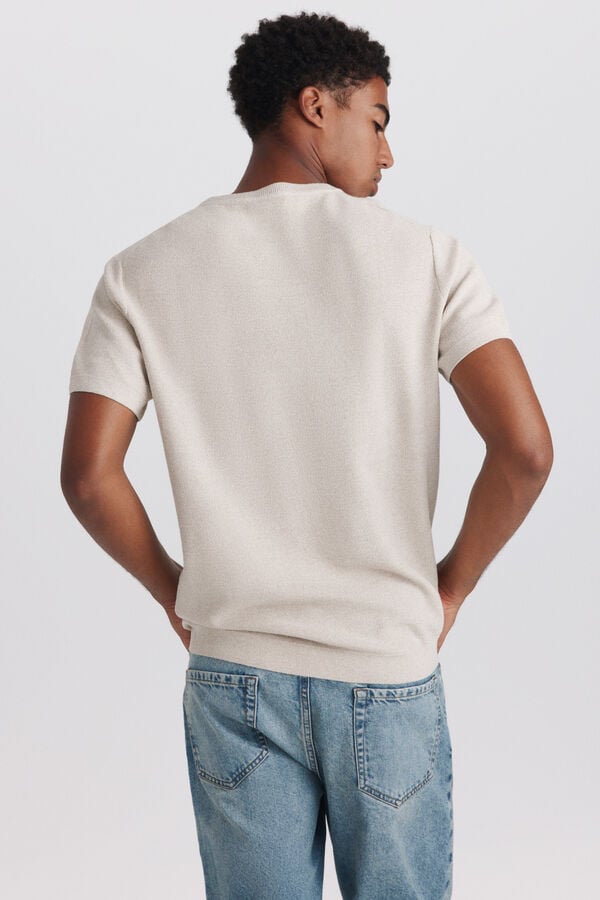 Springfield Knit structure T-shirt brown