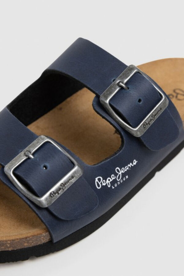 Pepe Jeans Double buckle anatomical sandals blue