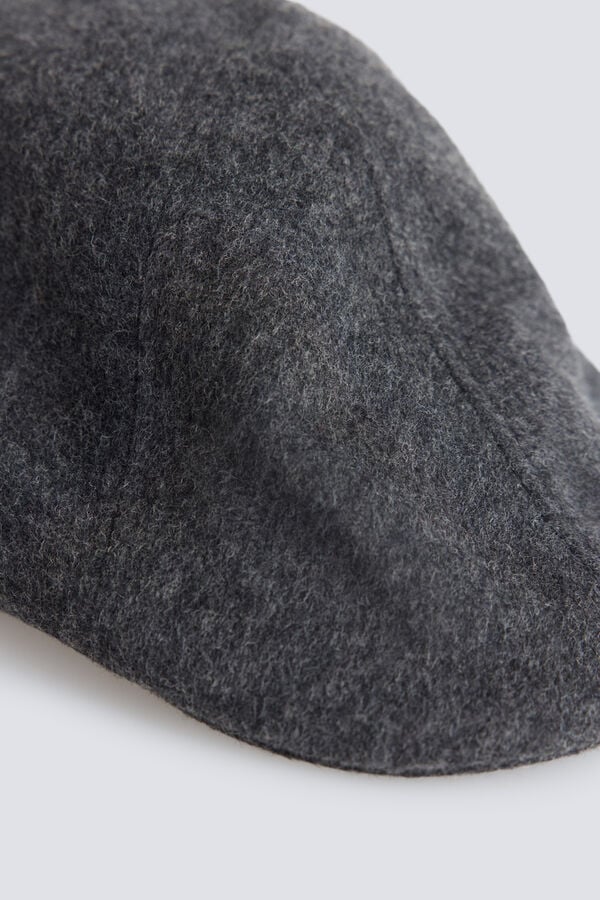 Springfield Textured flat cap grey