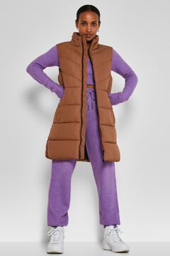 Springfield Long quilted vest brun