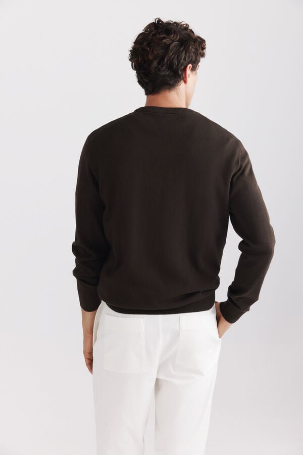 Springfield Basic round neck jumper nude