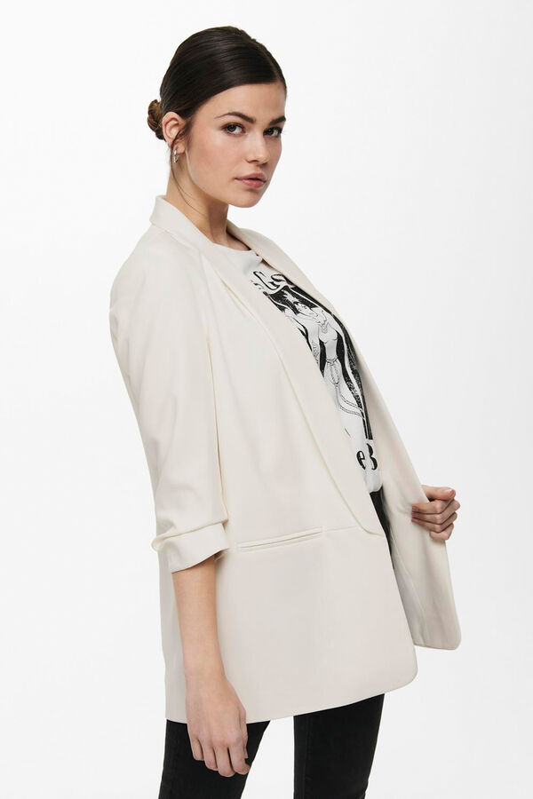 Only Blazer abierta manga remangada blanco