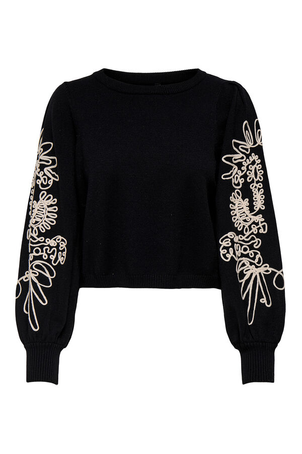 Only Sweatshirt mit gestickten Details Schwarz