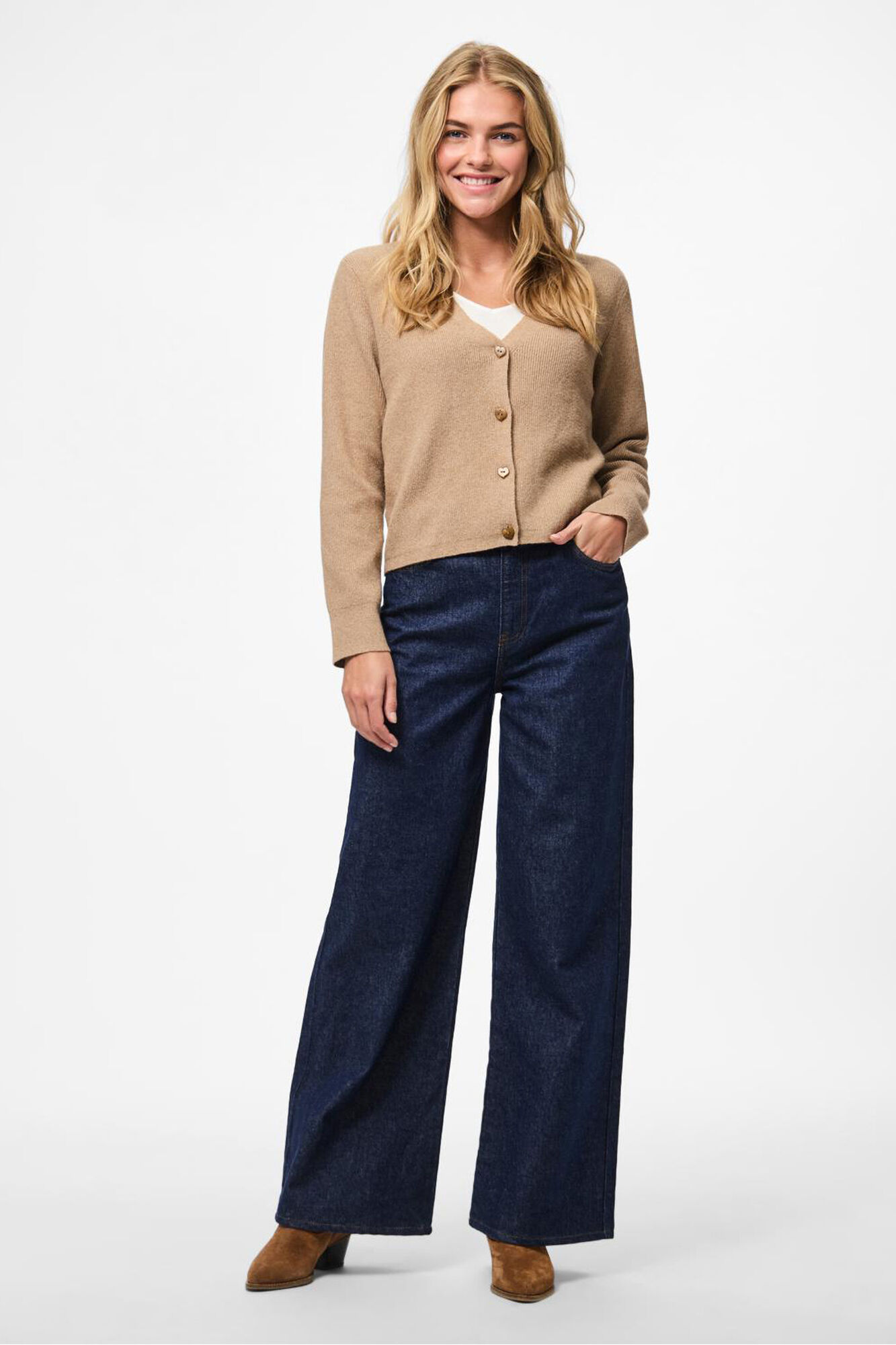 Pieces Basic-Cardigan mit V-Ausschnitt