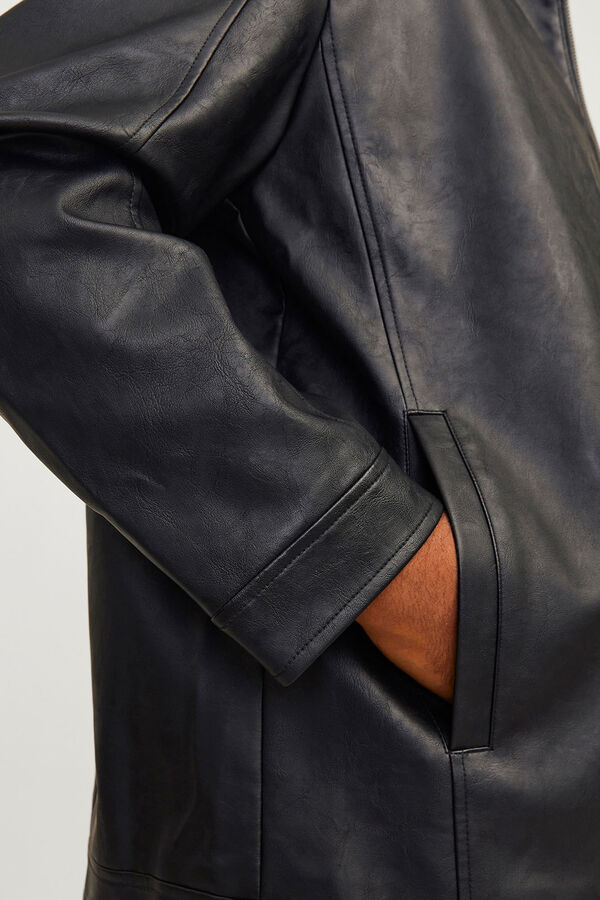 Jack & Jones Faux leather biker jacket black