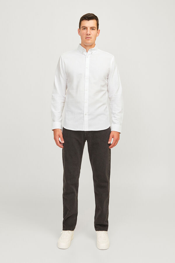 JJ REBEL lang&auml;rmelig formelles Hemd Wei&szlig;