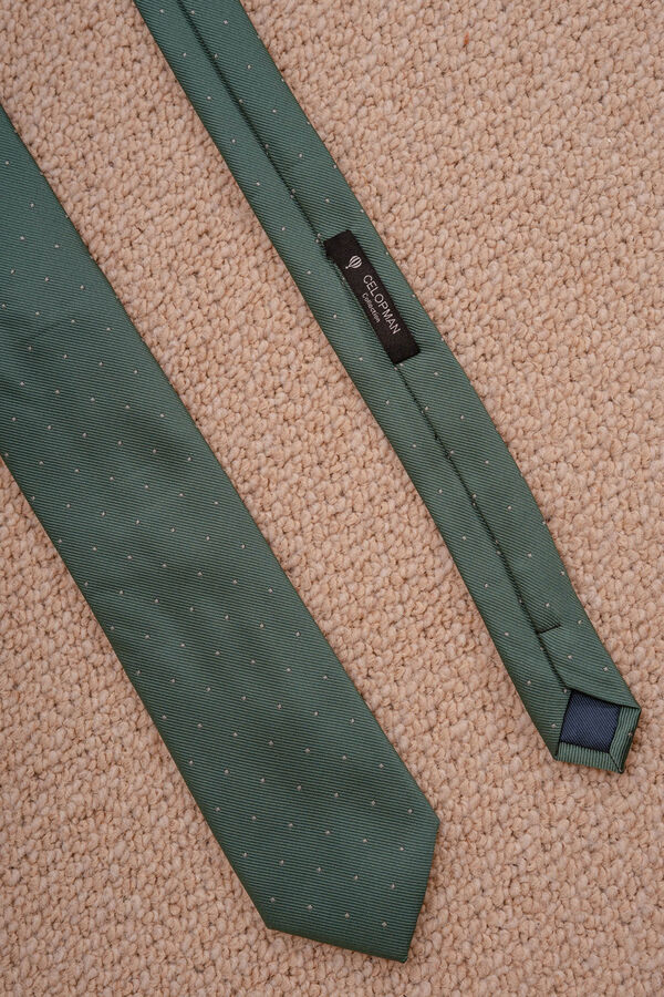 Celopman Corbata estilo jacquard verde