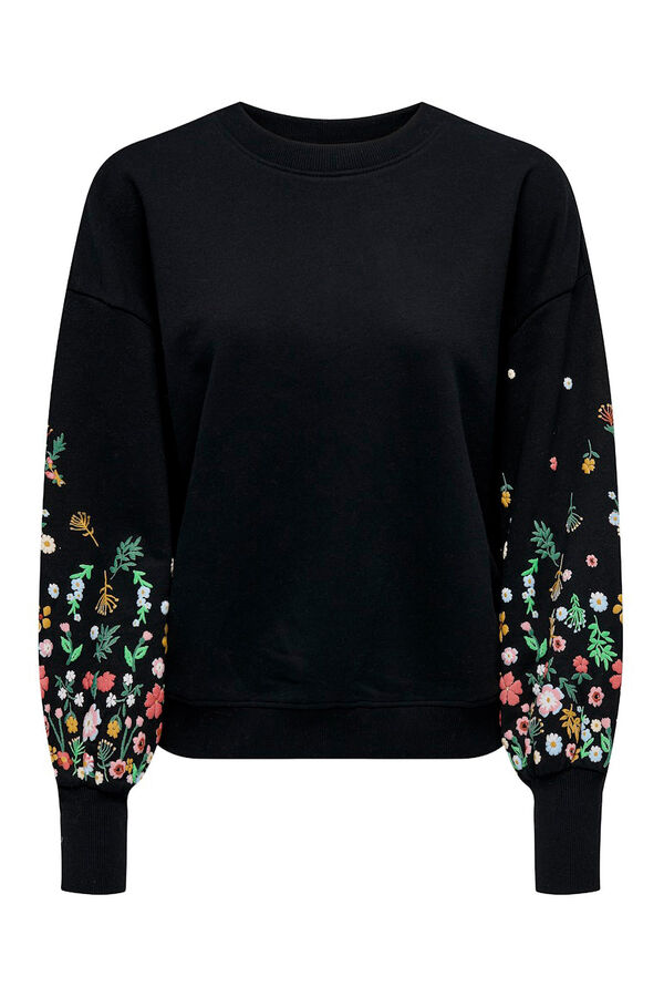 Only Sudadera cuello redondo negro