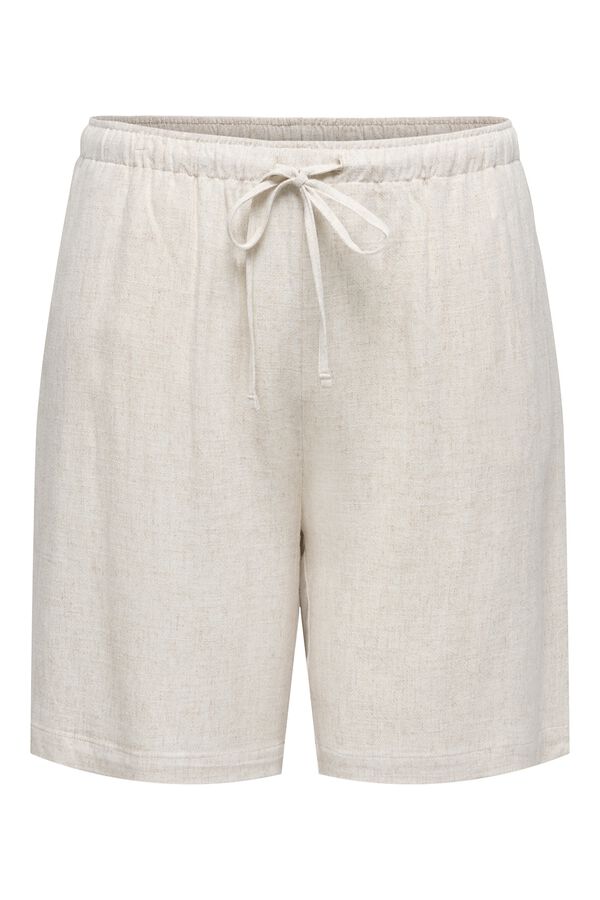 Only Carmakoma Shorts fluidos talla grande beige