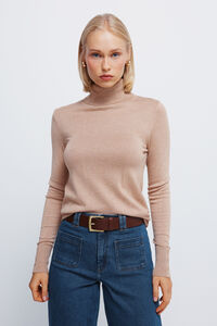 Springfield Pullover mit Rollkragen , Knöpfe und Bündchen