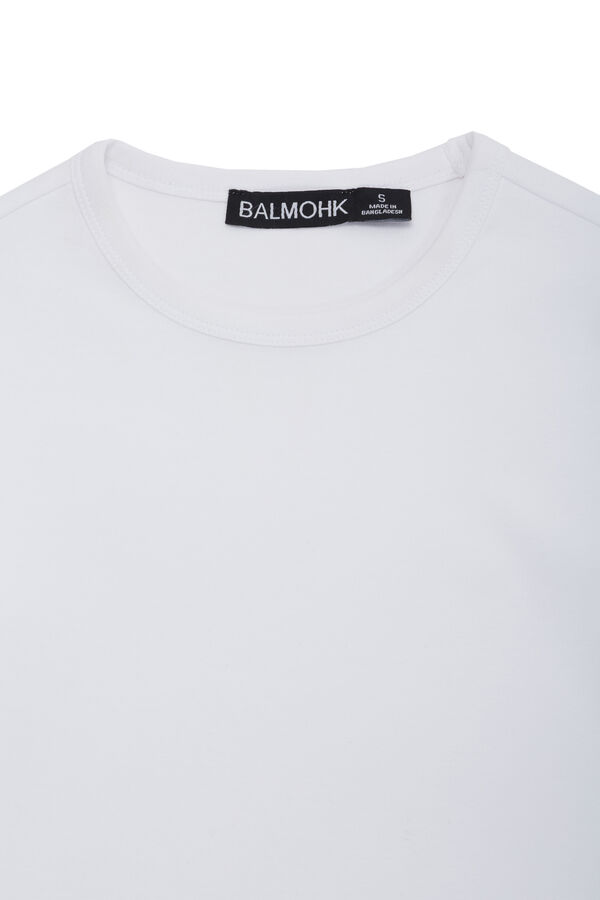 Balmohk T-shirt básica slim manga longa branco