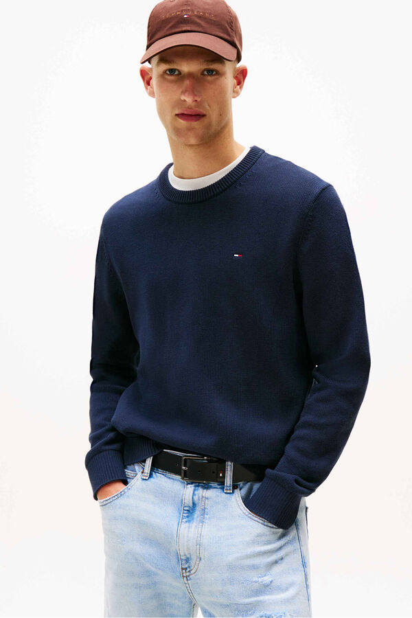 Tommy Jeans Jersey slim de cuello caja azul