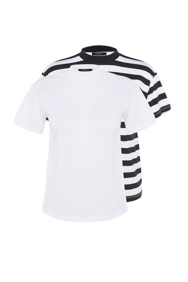 Trendyol Pack of 2 short sleeve T-shirts white
