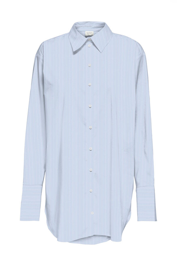 Springfield Oversize shirt with long sleeves blue mix