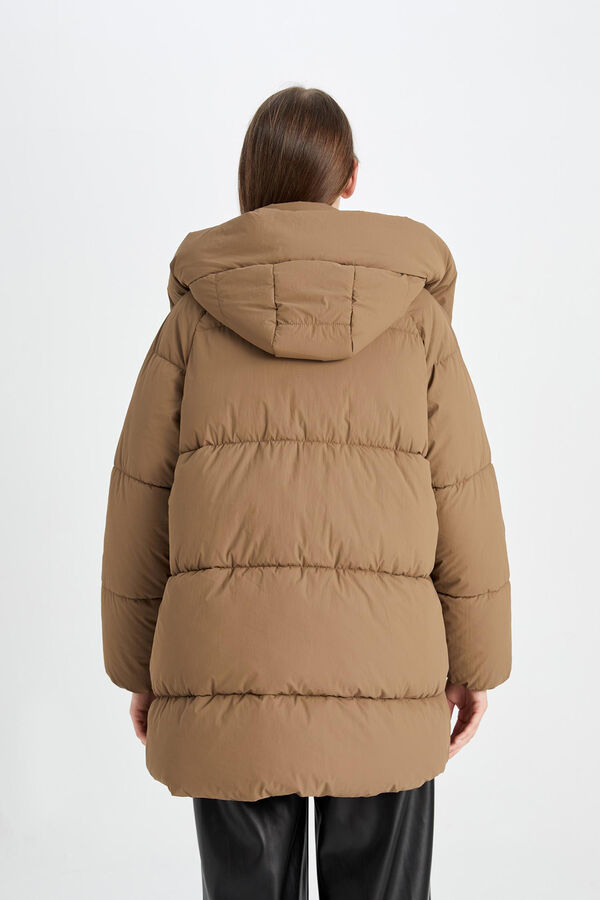 DeFacto Waterproof parka with hood nude