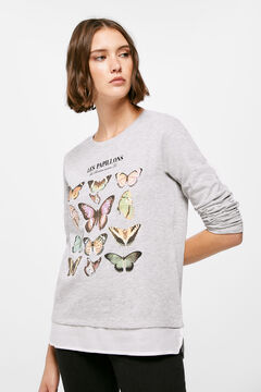 Springfield Sweat-shirt Bimatière "Les Papillons" gris