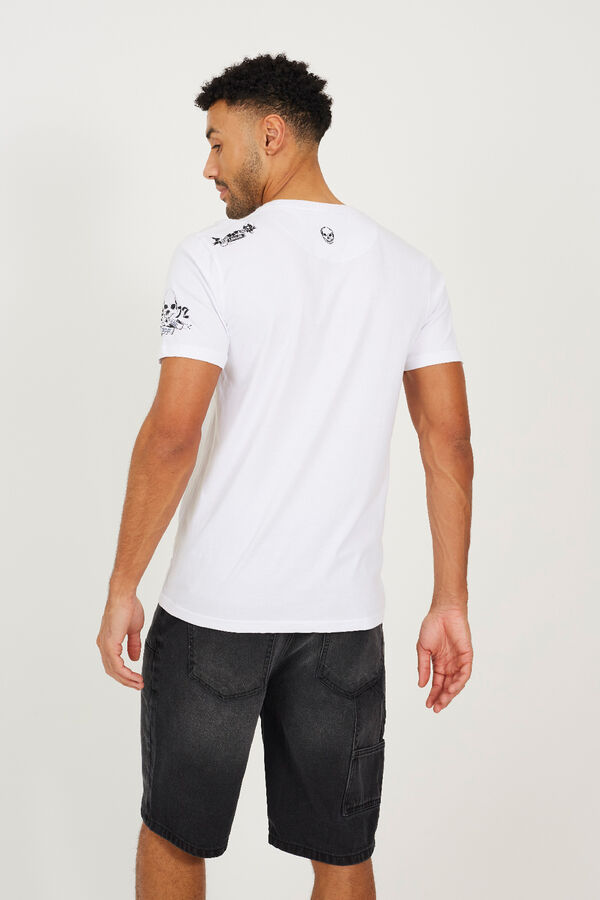 Brave Soul Short-sleeve skull T-shirt white