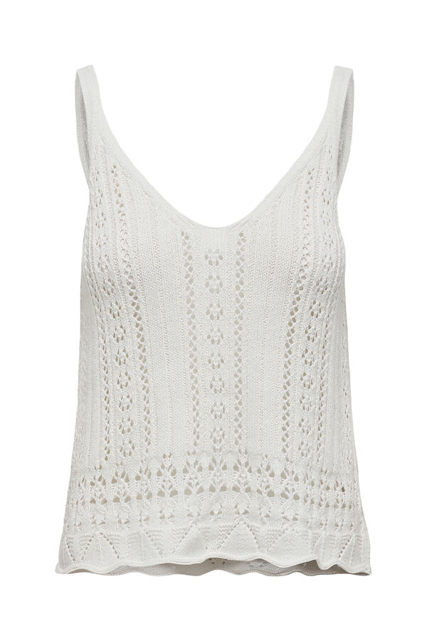 Only crochet straps top white