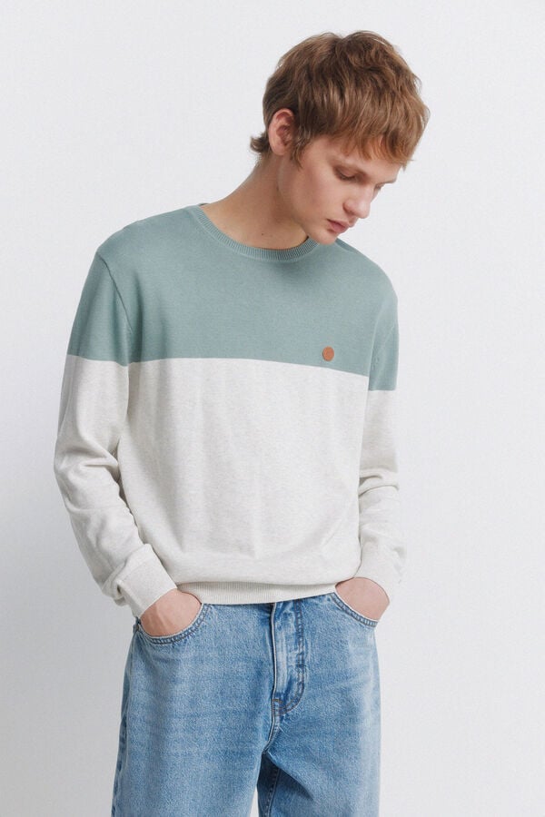 Springfield Colour block basic jumper grey