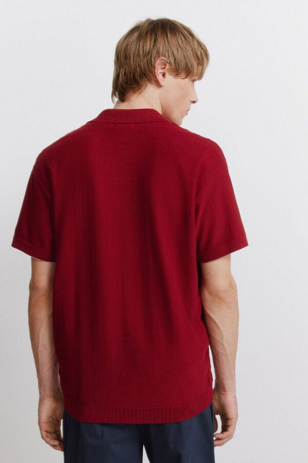 Springfield Textured knit cardigan red