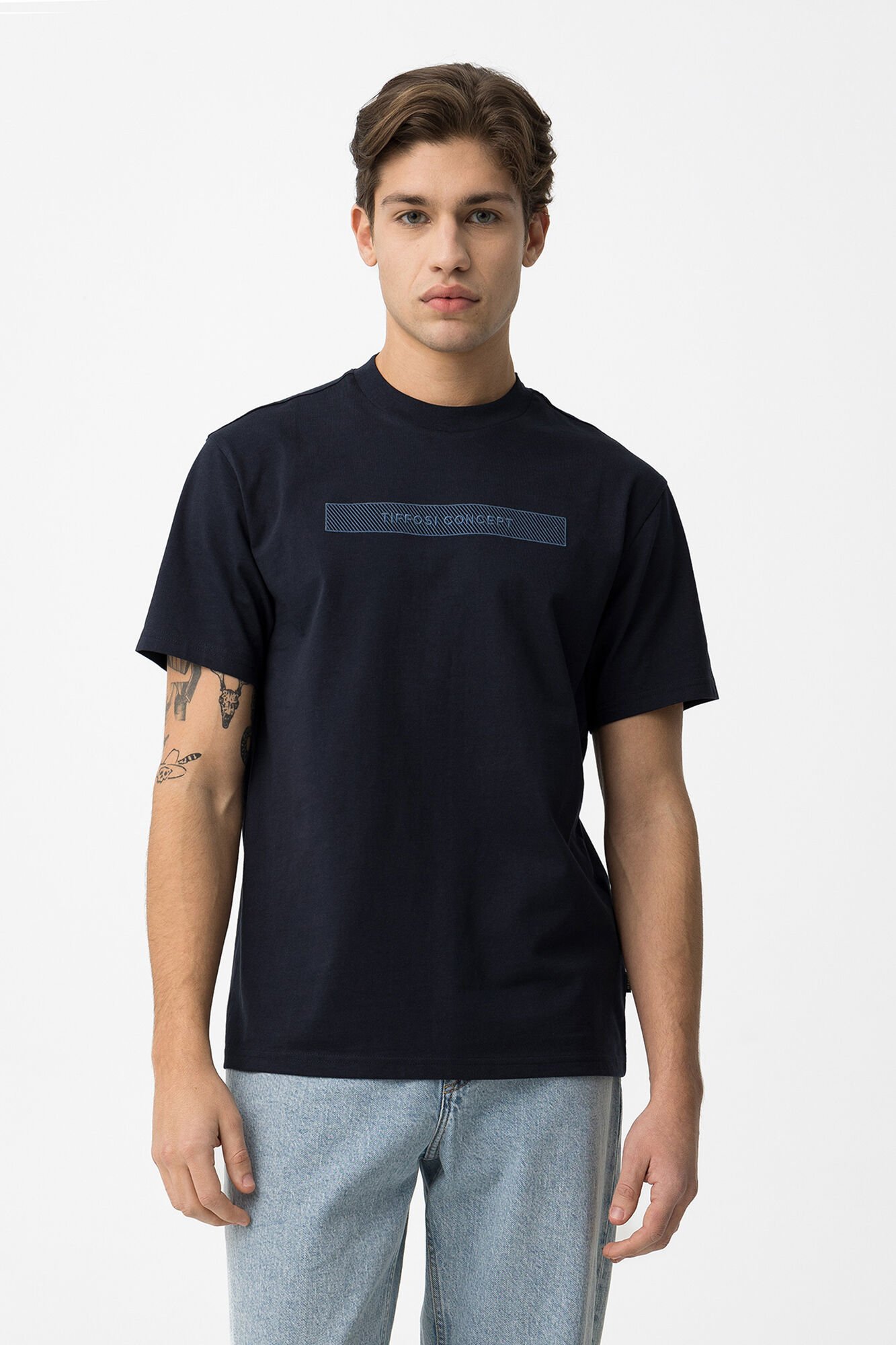 Tiffosi Camiseta azul de manga curta