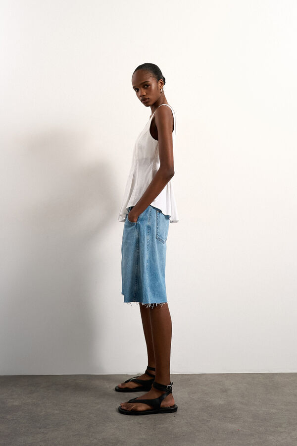 Topshop Blusa pliegues de tirantes blanco